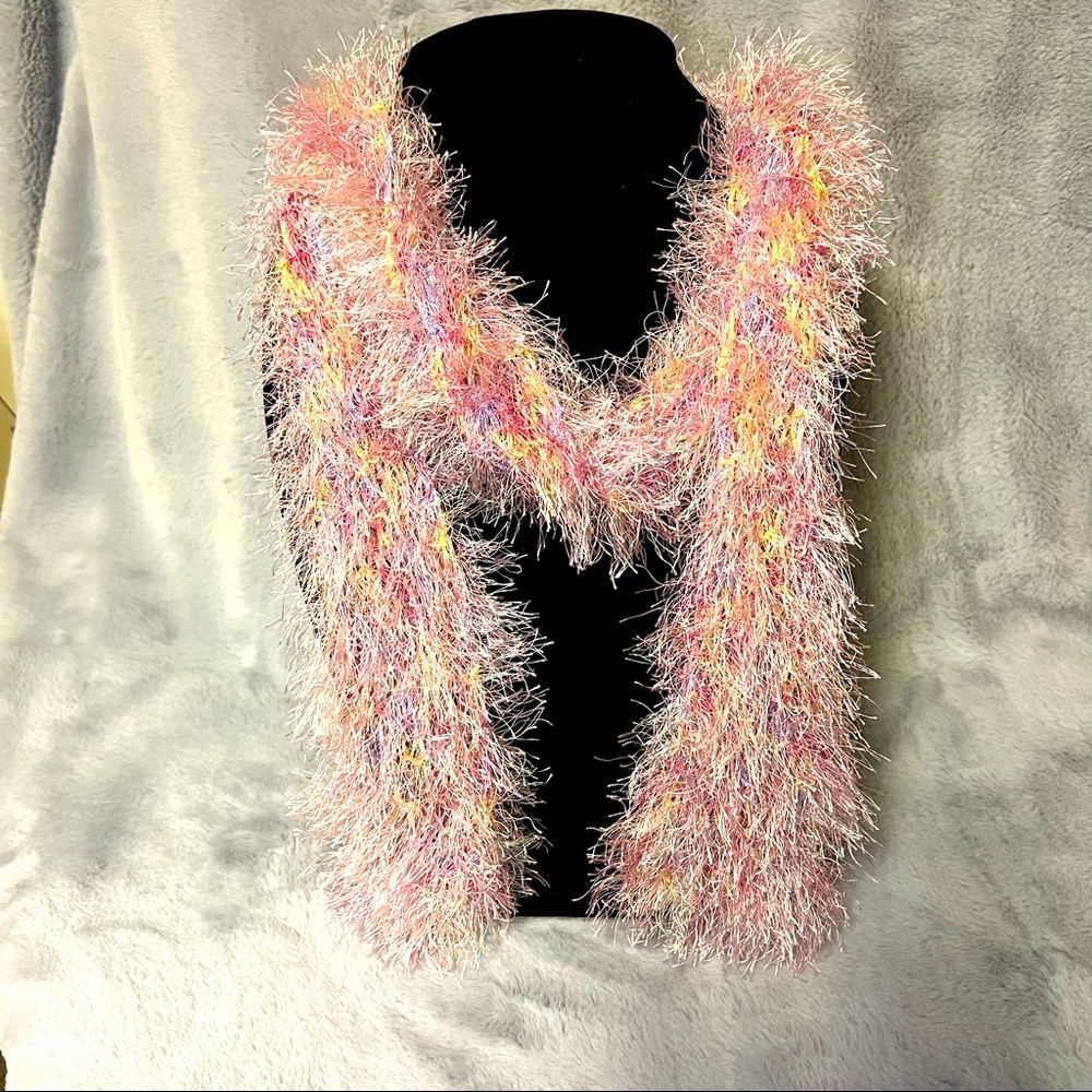 Pastel fun fur scarf